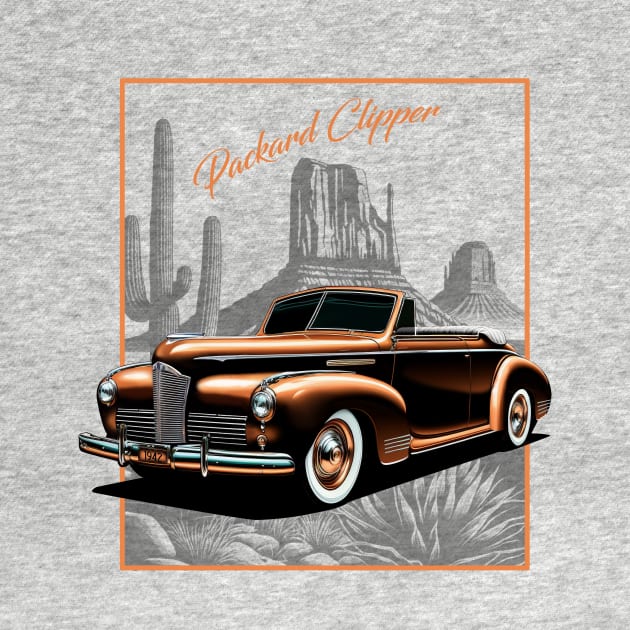 1942 Packard Clipper Vintage Travel Design by Kid Relic